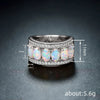 Women's Copper Geometric Imitation Opal Ring With Zirconia