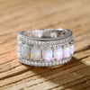 Women's Copper Geometric Imitation Opal Ring With Zirconia