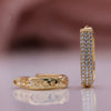 Women's Copper Geometric Inlaid Zircon Earrings