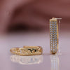 Women's Copper Geometric Inlaid Zircon Earrings