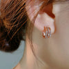 Women's Copper Geometric Inlaid Zircon Earrings