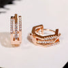 Women's Copper Geometric Inlaid Zircon Earrings