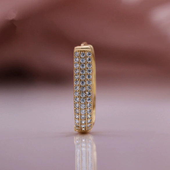 Women's Copper Geometric Inlaid Zircon Earrings