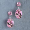 Women's Copper Geometric Inlaid Zircon Floral Fashionable Earrings