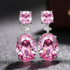 Women's Copper Geometric Inlaid Zircon Floral Fashionable Earrings