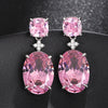 Women's Copper Geometric Inlaid Zircon Floral Fashionable Earrings