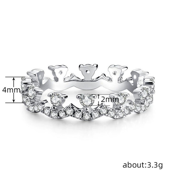Women's Copper Geometric Inlaid Zircon Light Luxury Stacking Ring
