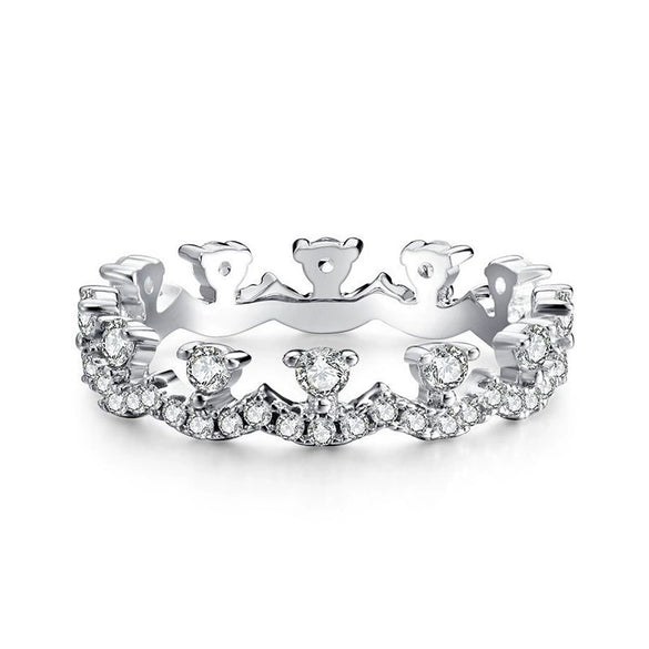 Women's Copper Geometric Inlaid Zircon Light Luxury Stacking Ring