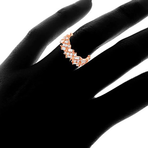 Women's Copper Geometric Inlaid Zircon Ring Fashion Accessories