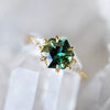 Women's Copper Geometric Inlaid Zircon Ring Jewelry
