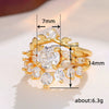 Women's Copper Geometric Inlaid Zircon Row Ring