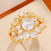 Women's Copper Geometric Inlaid Zircon Row Ring