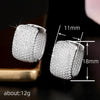 Women's Copper Geometric Inlaid Zircon Square Earrings Light Luxury Style