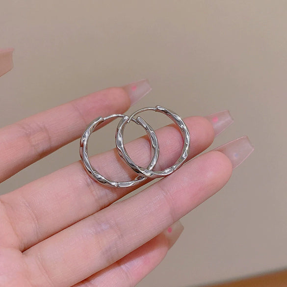 Women's Copper Geometric Irregular Circle Electroplated Earrings Cold Style Simple And Allmatch