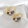 Women's Copper Geometric Leopard Earrings With Electroplating