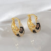 Women's Copper Geometric Leopard Earrings With Electroplating