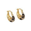 Women's Copper Geometric Leopard Earrings With Electroplating
