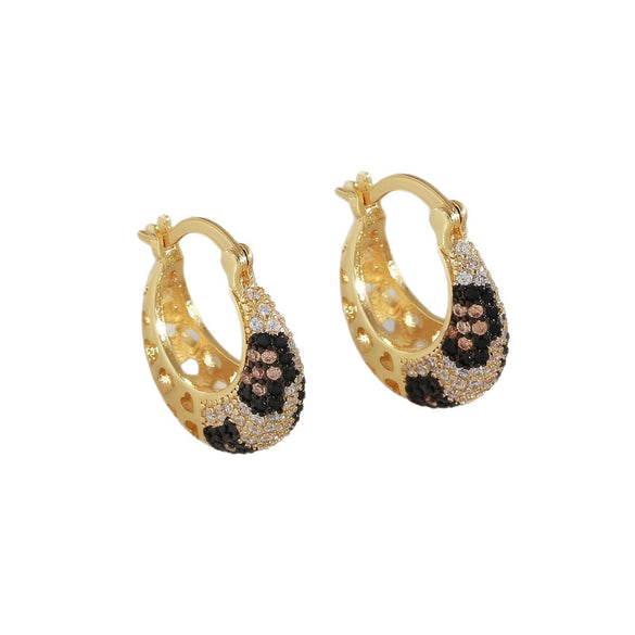 Women's Copper Geometric Leopard Earrings With Electroplating