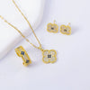 Women's Copper Geometric Light Luxury Electroplated Pendant Necklace With O Word Chain
