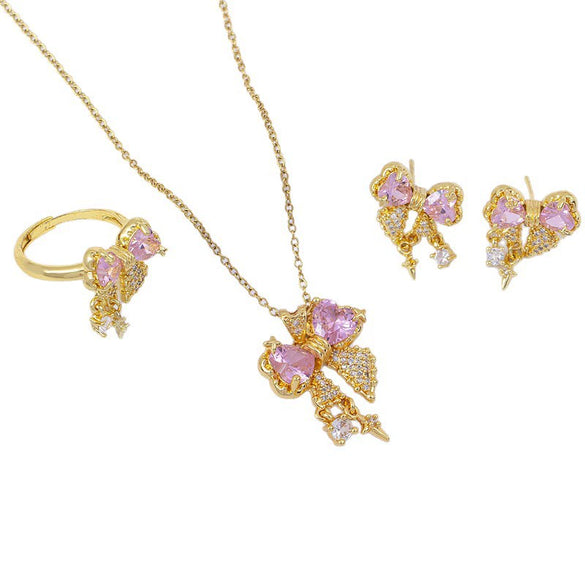 Women's Copper Geometric Light Luxury Electroplated Pendant Necklace With O Word Chain