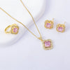 Women's Copper Geometric Light Luxury Electroplated Pendant Necklace With O Word Chain