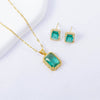 Women's Copper Geometric Light Luxury Electroplated Pendant Necklace With O Word Chain