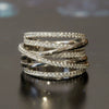 Women's Copper Geometric Light Luxury Style Ring With Zirconia Design