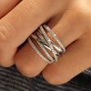 Women's Copper Geometric Light Luxury Style Ring With Zirconia Design