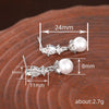 Women's Copper Geometric Marquise Flower Princess Style Earrings