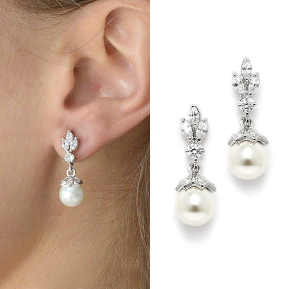 Women's Copper Geometric Marquise Flower Princess Style Earrings