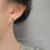 Women's Copper Geometric Micro Inlay Small Zircon Earrings Fashionable Retro Japanese And Korean Style