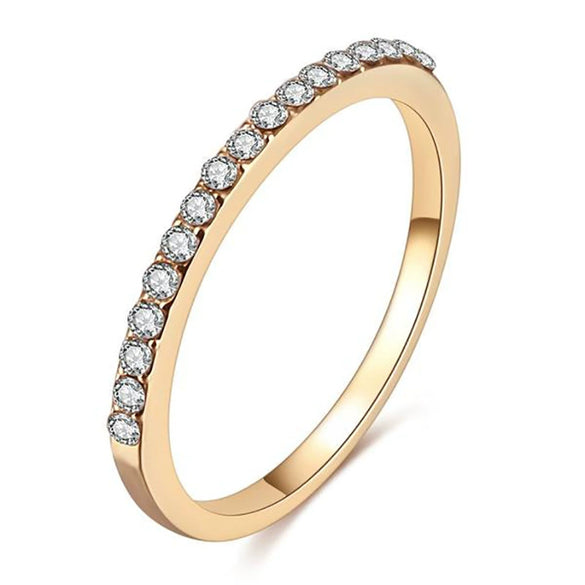 Women's Copper Geometric Microencrusted Zircon Ring