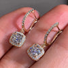 Women's Copper Geometric Microinlaid Zircon Ear Buckle Earrings Jewelry
