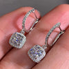 Women's Copper Geometric Microinlaid Zircon Ear Buckle Earrings Jewelry