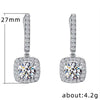 Women's Copper Geometric Microinlaid Zircon Ear Buckle Earrings Jewelry