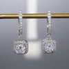 Women's Copper Geometric Microinlaid Zircon Ear Buckle Earrings Jewelry