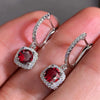 Women's Copper Geometric Microinlaid Zircon Ear Buckle Earrings Jewelry