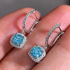 Women's Copper Geometric Microinlaid Zircon Ear Buckle Earrings Jewelry