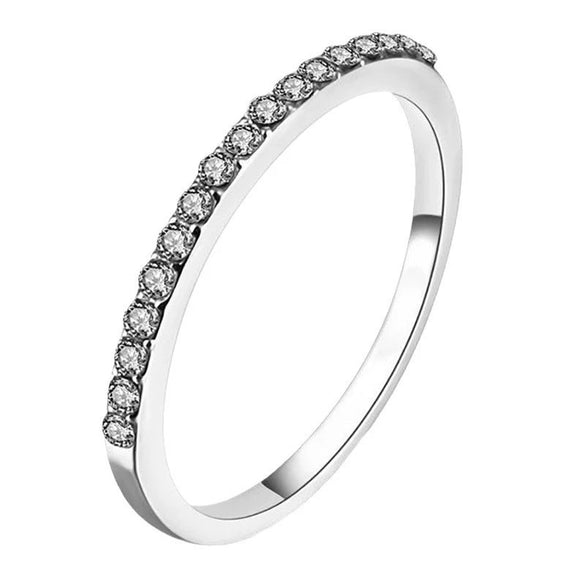 Women's Copper Geometric Microinlaid Zircon Ring Electroplated
