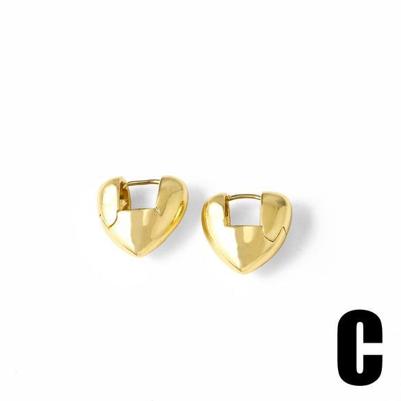 Women's Copper Geometric Minimalist Electroplated Earrings