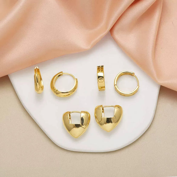 Women's Copper Geometric Minimalist Electroplated Earrings