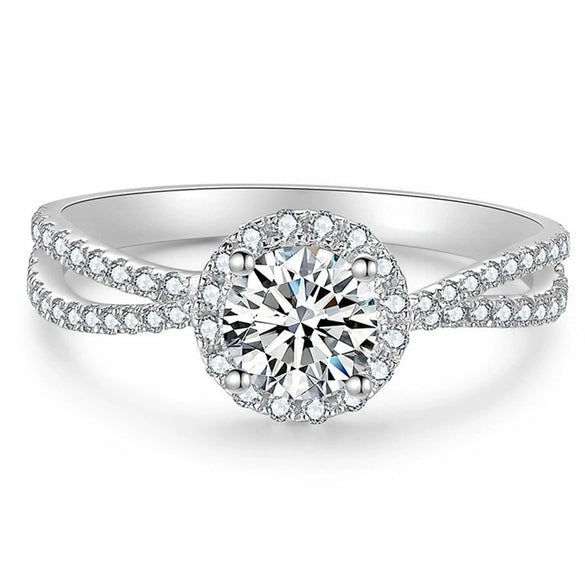 Women's Copper Geometric Moissanite Ring