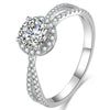 Women's Copper Geometric Moissanite Ring
