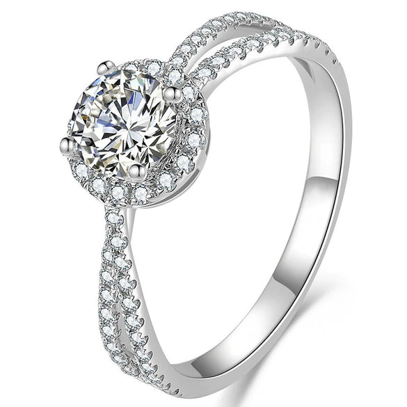 Women's Copper Geometric Moissanite Ring
