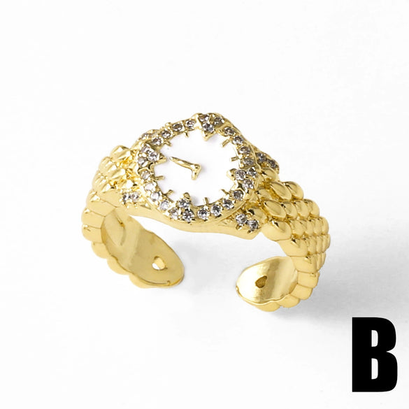 Women's Copper Geometric Open Ring Jewelry With 18K Gold Plated Electroplating