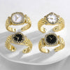 Women's Copper Geometric Open Ring Jewelry With 18K Gold Plated Electroplating