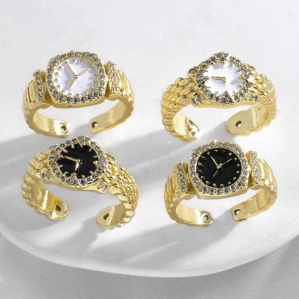 Women's Copper Geometric Open Ring Jewelry With 18K Gold Plated Electroplating