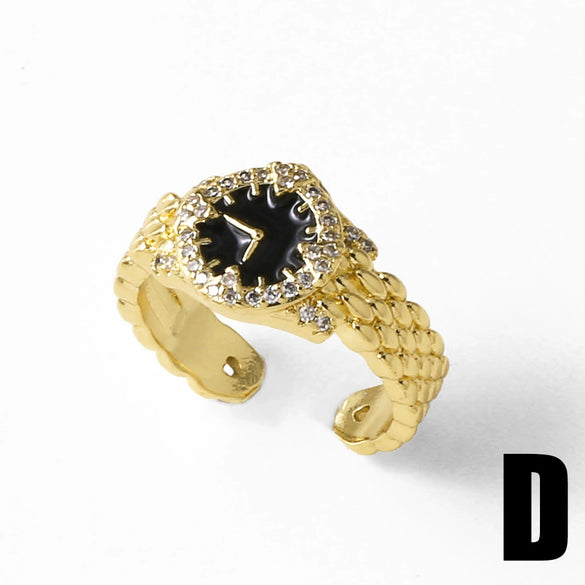 Women's Copper Geometric Open Ring Jewelry With 18K Gold Plated Electroplating