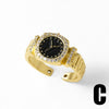 Women's Copper Geometric Open Ring Jewelry With 18K Gold Plated Electroplating