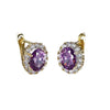 Women's Copper Geometric Oval Earrings With Zirconia Palace Style Fashion Retro